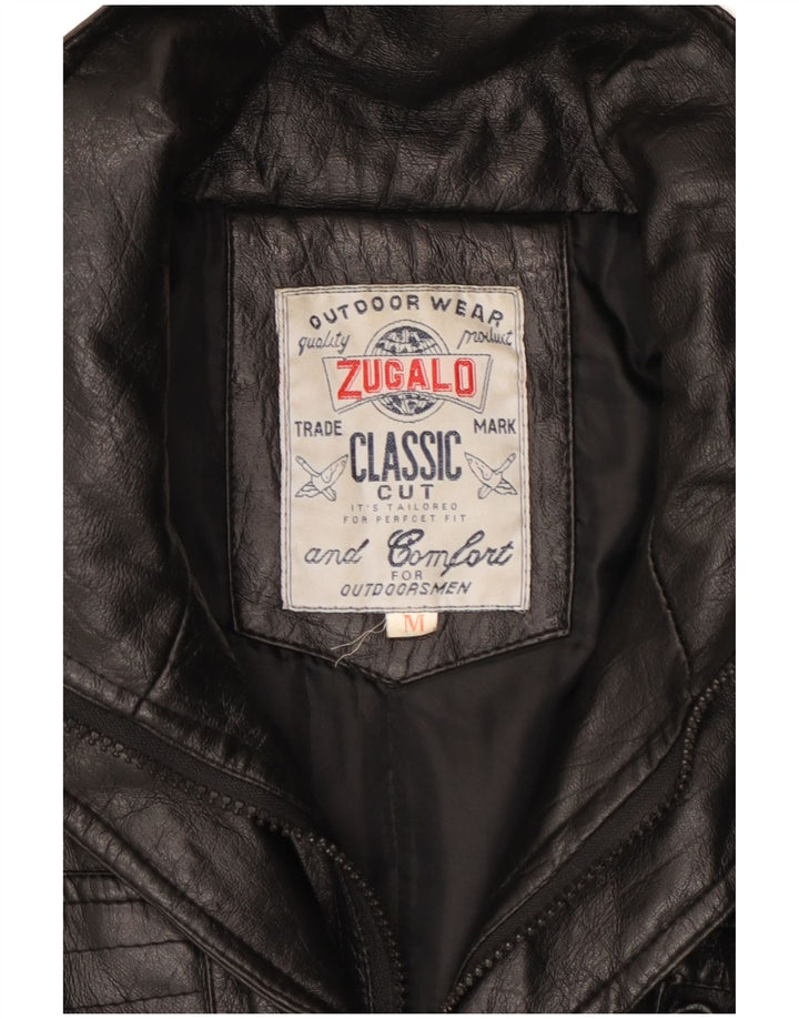 Vintage Ανδρικό Δερμάτινο Μπουφάν UK 38 Medium Μαύρο
