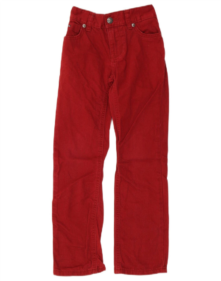 TOMMY HILFIGER Αγόρια ίσιο τζιν 6-7 ετών W22 L22 βαμβακερό μπορντό