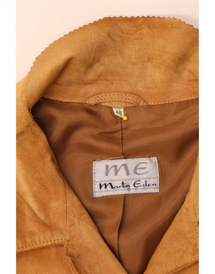 Martin Eden Γυναικείο Suede 4 Button Jacket IT 48 XL Beige Leather