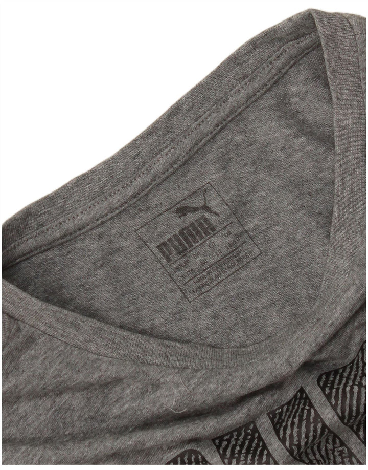 Puma Boys Graphic T-Shirt Top 12-13 Years Grey Flecked