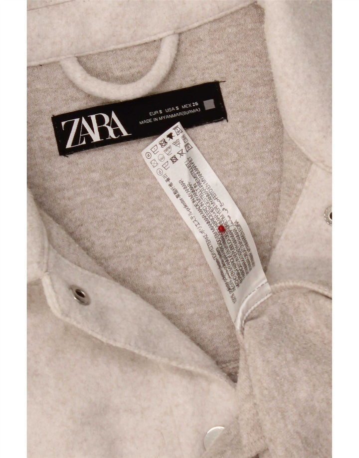 Zara Γυναικείο Φανελένιο Πουκάμισο UK 10 Small Grey Polyester