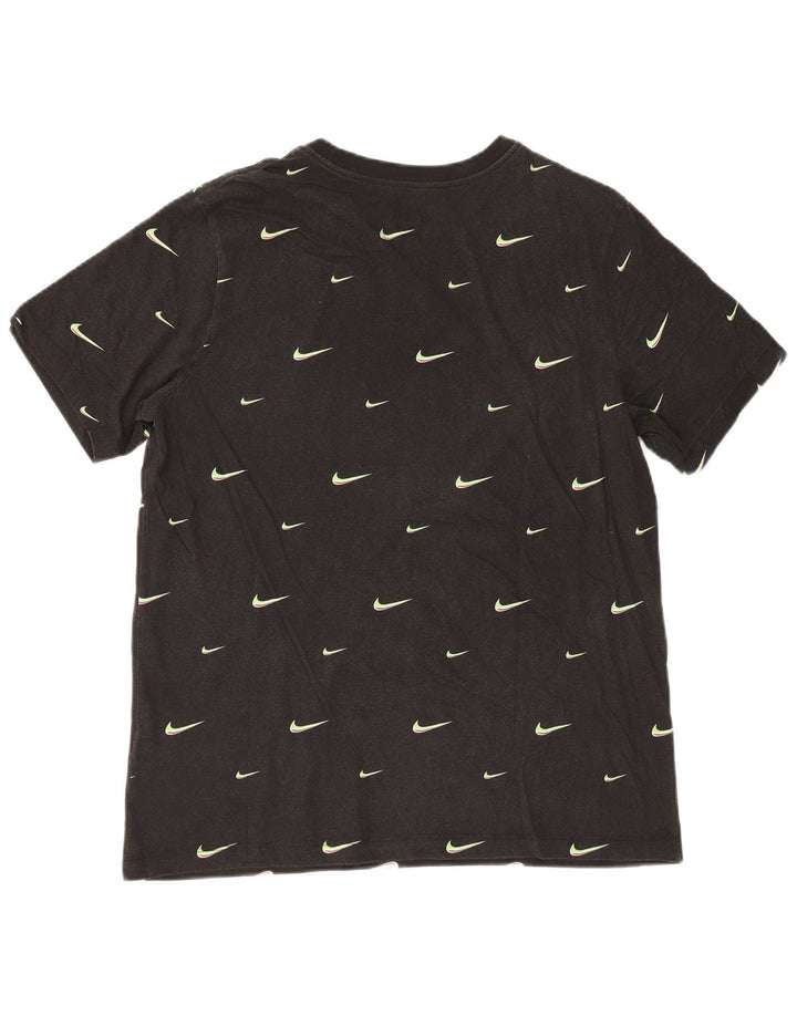 Ανδρικό γραφικό μπλουζάκι Nike, μεγάλο μαύρο βαμβακερό