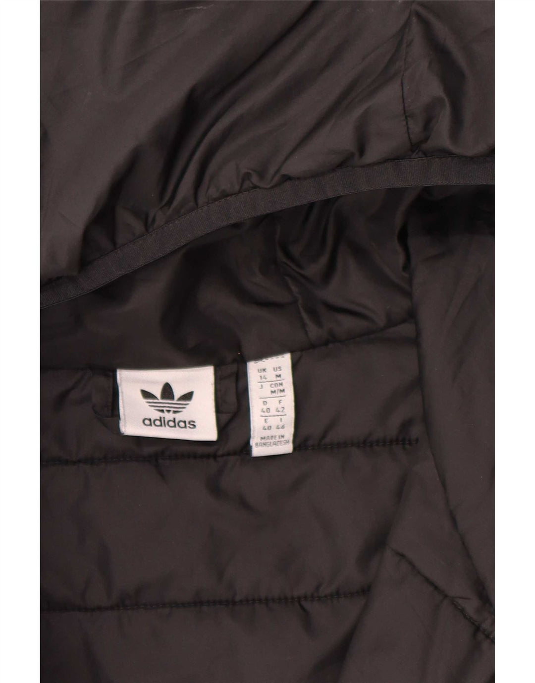 Adidas Γυναικείο μπουφάν με κουκούλα UK 14 μεγάλο μαύρο πολυεστέρα