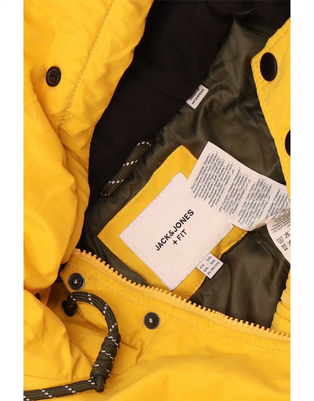 Jack & Jones Ανδρικό μπουφάν Parka με κουκούλα UK 46 3XL Yellow Polyester