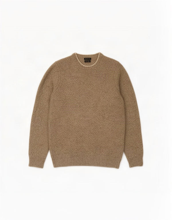 Ανδρικό πουλόβερ Massimo Dutti Boat Neck Jumper XL Beige Flecked
