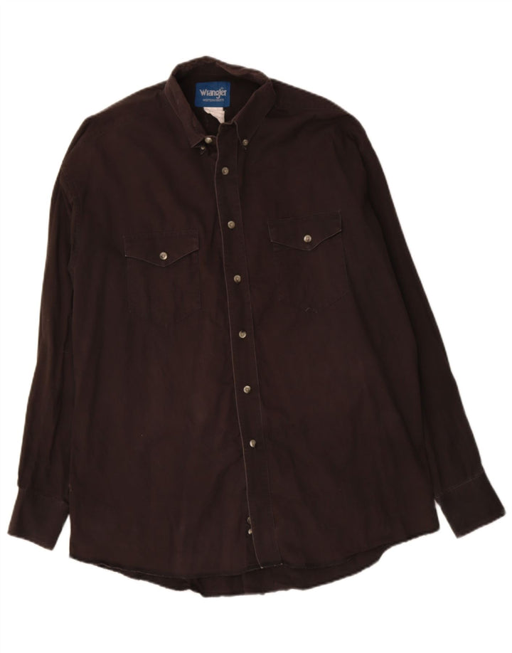 WRANGLER Mens Shirt Large Black Cotton