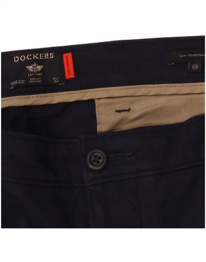 Ανδρικό παντελόνι Chino Dockers Slim Fit W32 L32 Navy Blue