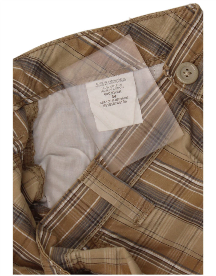 Ανδρικό σορτς Cargo WRANGLER W34 Μεγάλο καφέ βαμβακερό καρό