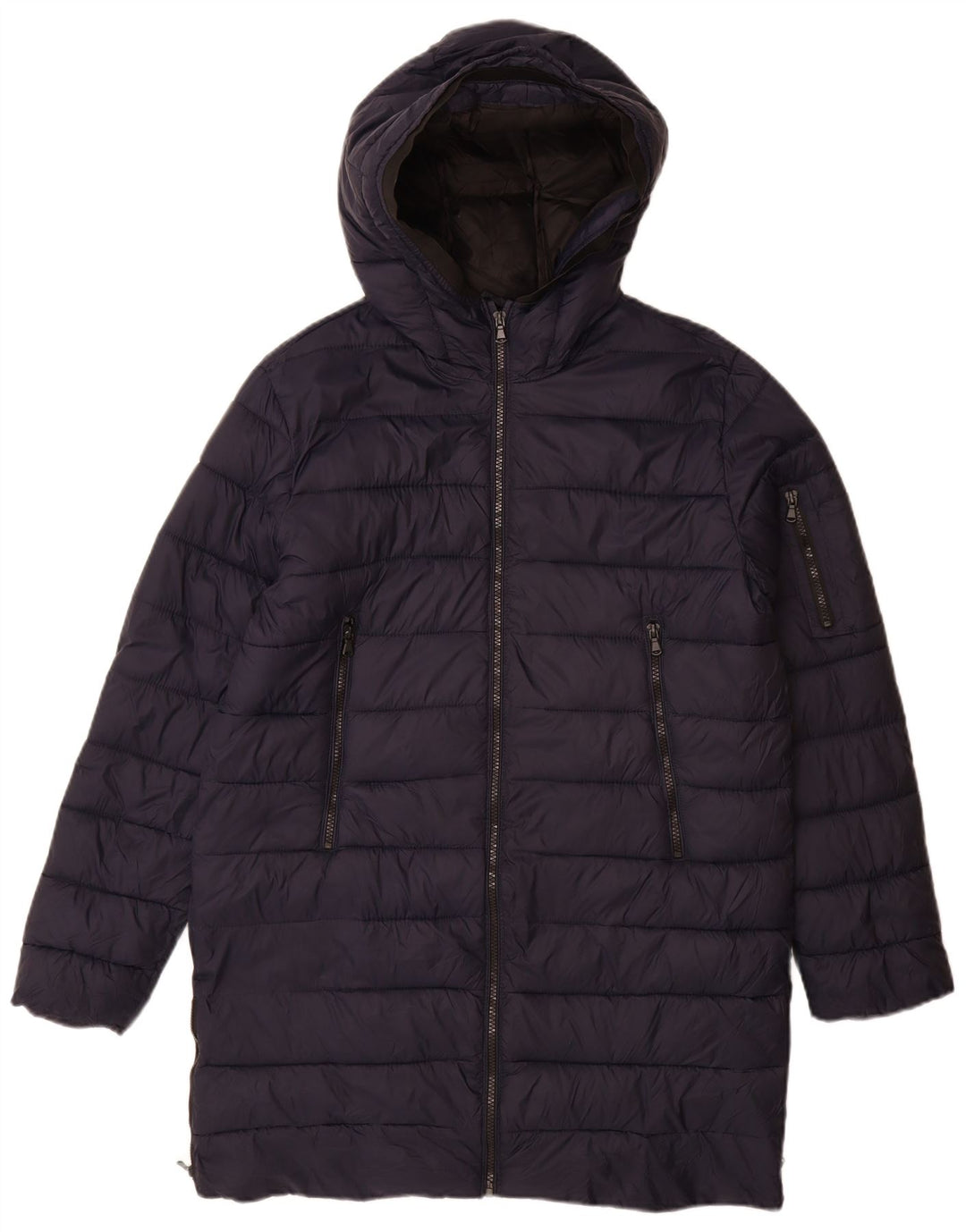 Παλτό Zara Boys με κουκούλα με επένδυση 13-14 ετών Navy Blue