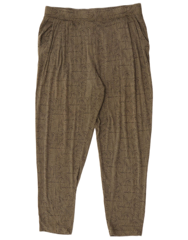Marks & Spencer Γυναικείο Casual Παντελόνι UK 16 Large W34 L29 Khaki Geometric