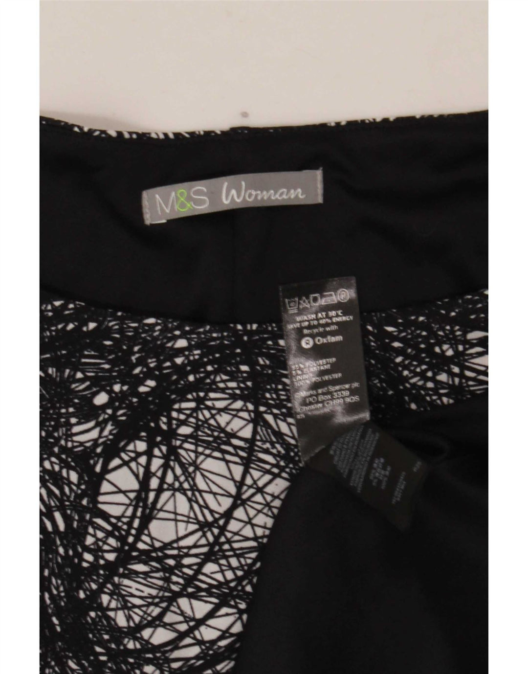 Marks & Spencer Γυναικείο φόρεμα με θήκη αφηρημένο σχέδιο UK 20 2XL Μαύρο