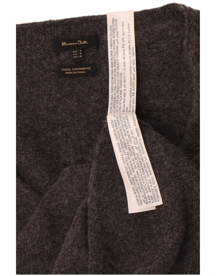 Massimo Dutti Γυναικείο πουλόβερ με λαιμόκοψη με V λαιμόκοψη UK 10 μικρό γκρι μαλλί