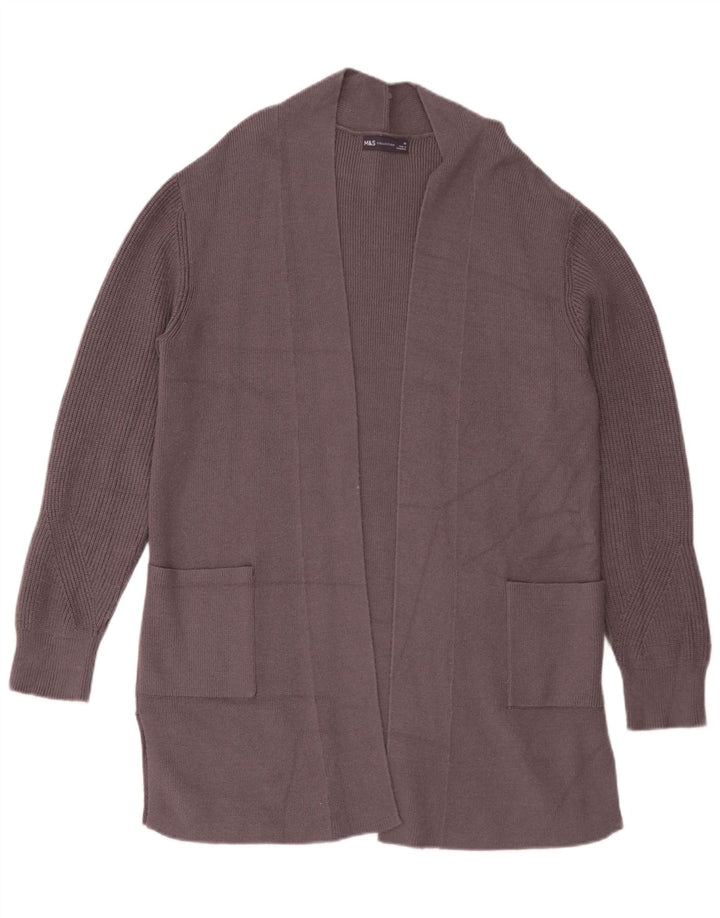 Marks & Spencer Γυναικείο Longline ανοιχτό πουλόβερ ζακέτα UK 14 Large Grey