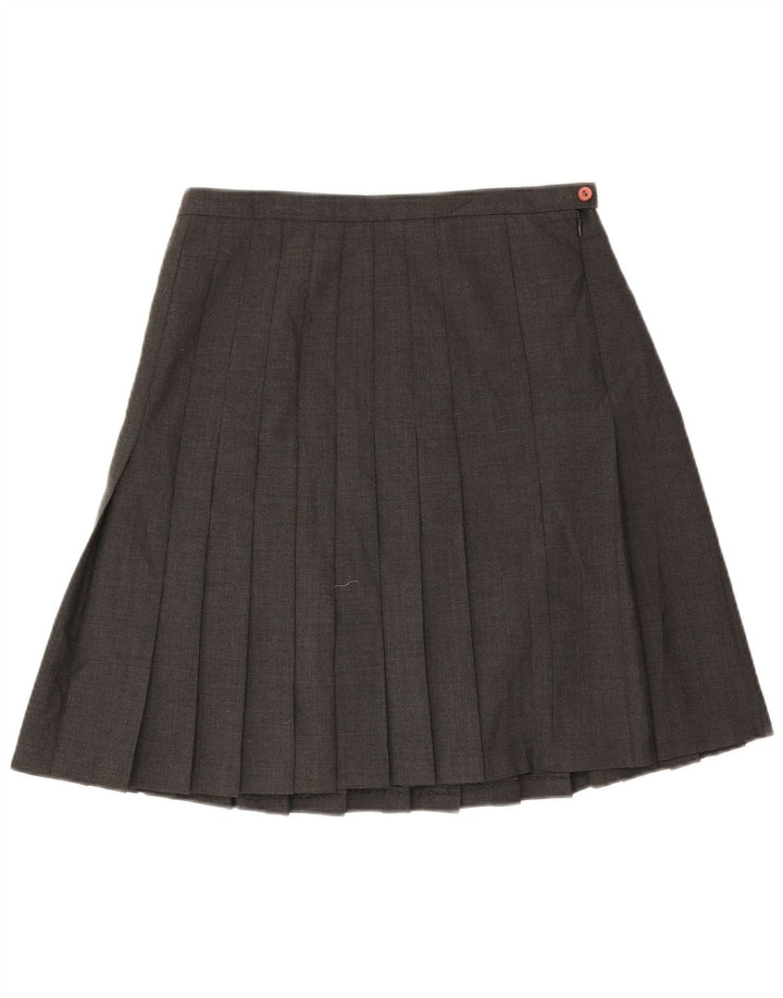 Vintage γυναικεία μαχαίρι πλισέ φούστα IT 44 Medium W32 Γκρι μαλλί