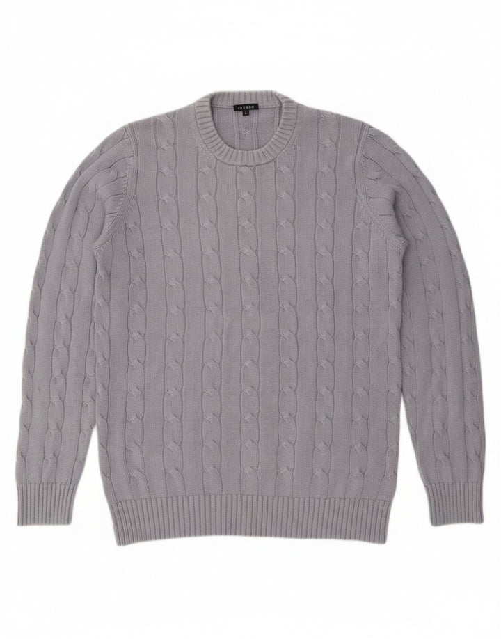 Ανδρικό πουλόβερ Jaeger Crew Neck Jumper Μεσαίο γκρι βαμβακερό
