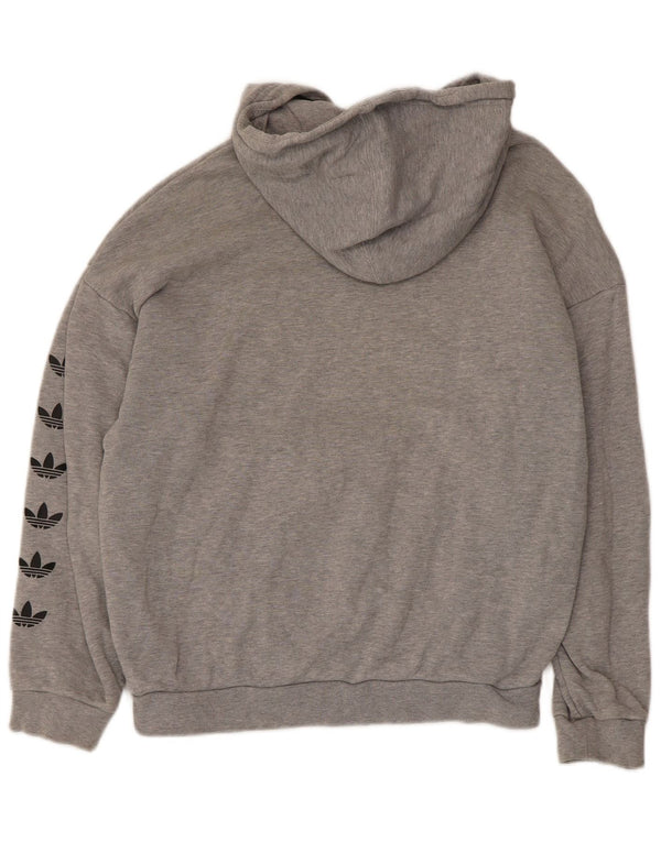 Γυναικείο Adidas Graphic Oversized Hoodie Jumper UK 6 XS Γκρι βαμβακερό