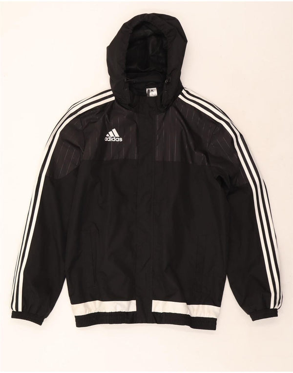 Ανδρική αθλητική φόρμα με κουκούλα ADIDAS Top Jacket μεσαίο μαύρο χρώμα, πολυεστέρας