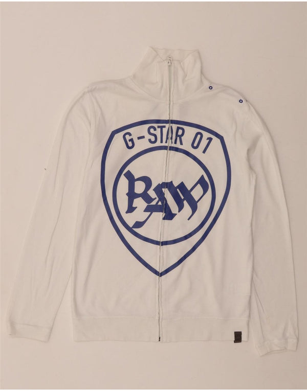 G-STAR Γυναικεία φόρμα φόρμας γραφικά Top Jacket UK 10 Small White Cotton