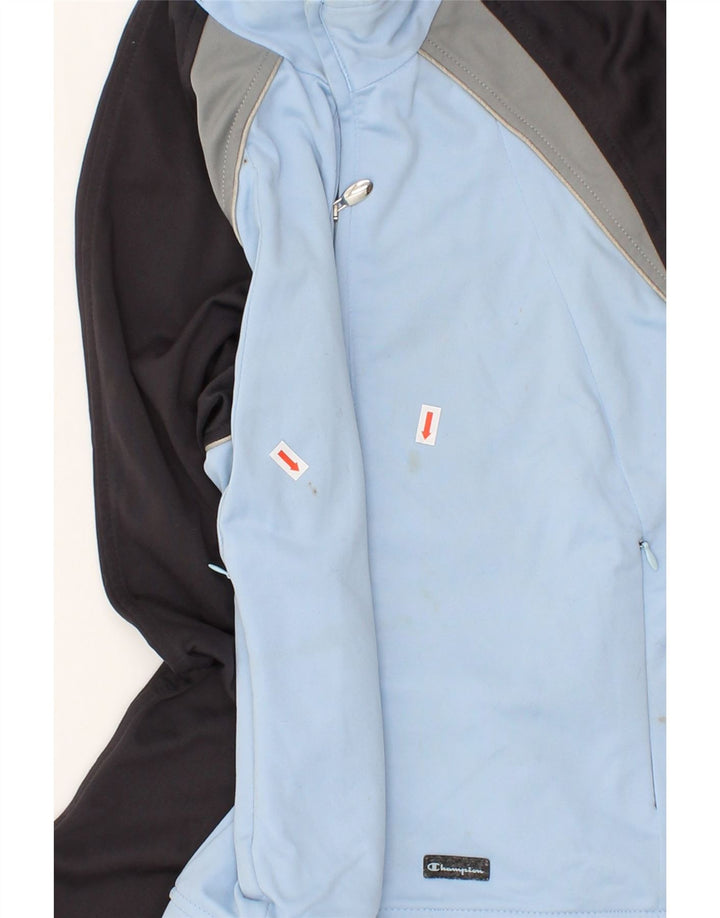 CHAMPION Womens Tracksuit Top Jacket UK 10 Small Blue Colourblock | Vintage Champion | Thrift | Second-Hand Champion | Used Clothing | Messina Hembry 