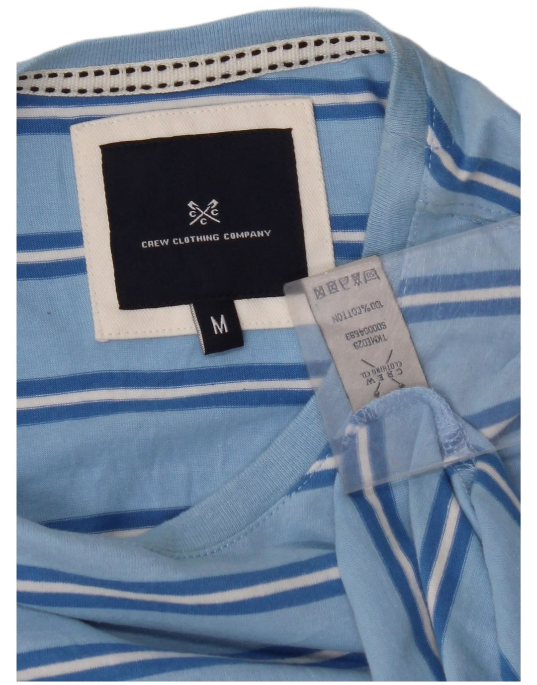 CREW CLOTHING Ανδρικό T-Shirt Top Βαμβακερό μεσαίο μπλε ριγέ