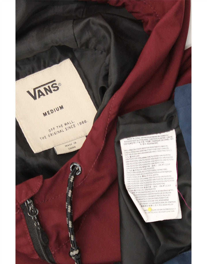 Ανδρικό μπουφάν βροχής με κουκούλα Vans UK 38 Medium Burgundy Colorblock