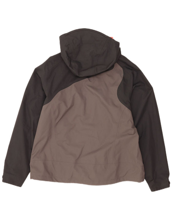 Jack Wolfskin γυναικείο μπουφάν βροχής με κουκούλα UK 18/20 XL Grey Colourblock