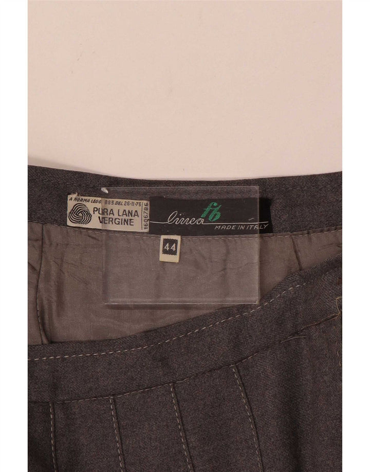 Vintage Γυναικεία Πλισέ Φούστα IT 44 Medium W28 Γκρι μαλλί