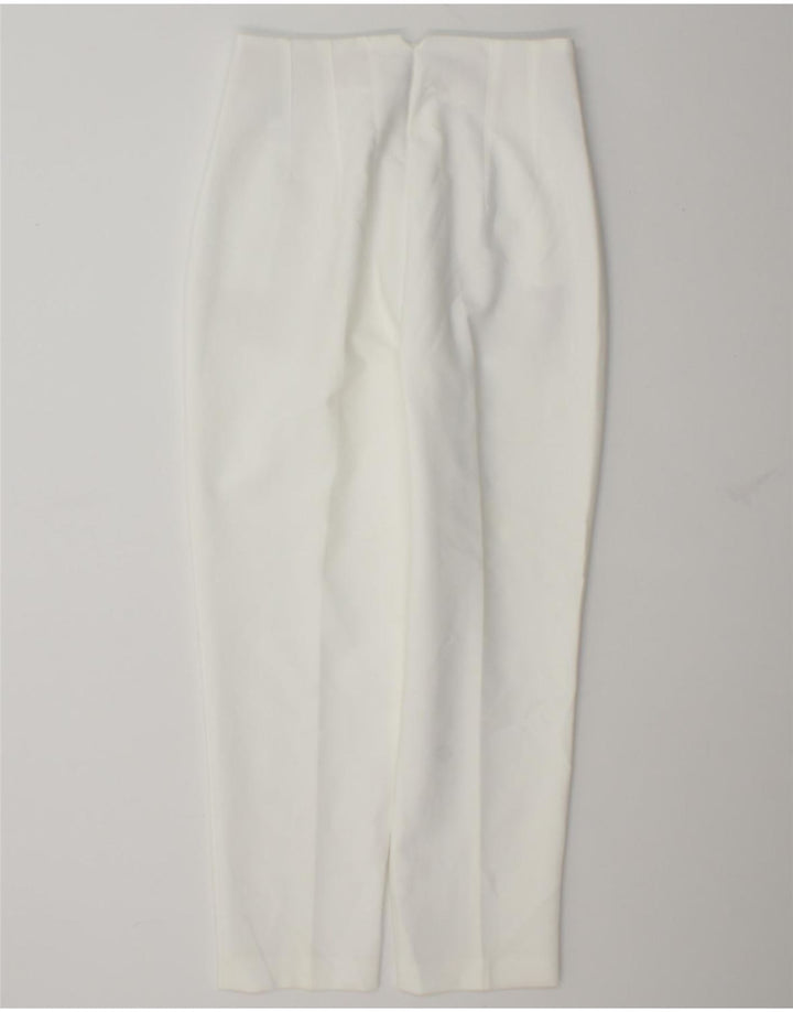 Zara Γυναικείο κοστούμι κωνικό παντελόνι Medium W28 L27 Λευκό Πολυεστέρας
