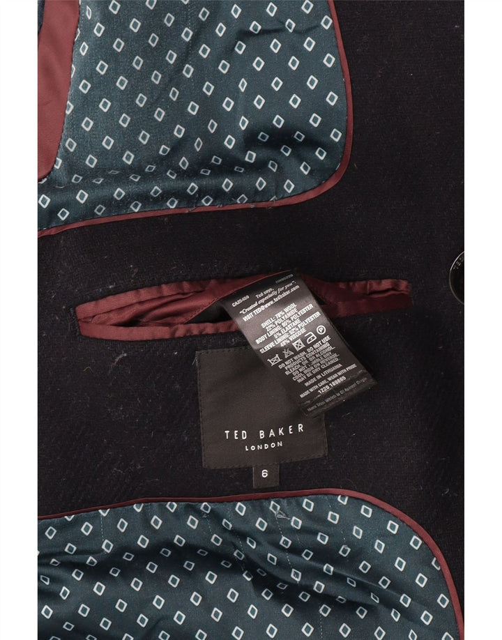 Ted Baker Ανδρικό παλτό μπιζελιού 6 2XL Μαύρο μαλλί