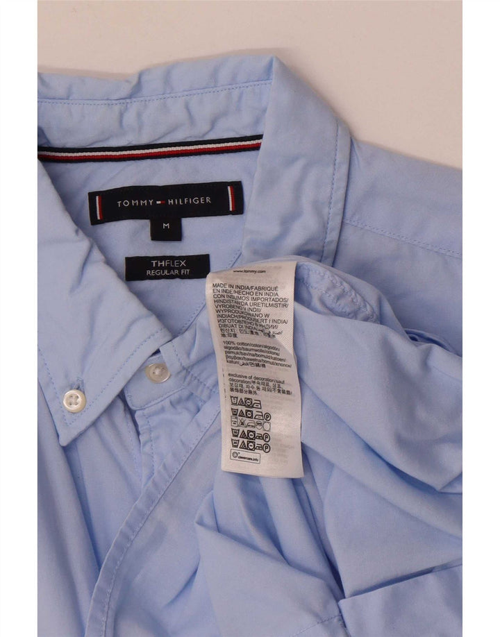 Ανδρικό κοντομάνικο πουκάμισο Tommy Hilfiger με κανονική εφαρμογή, μεσαίο μπλε βαμβακερό