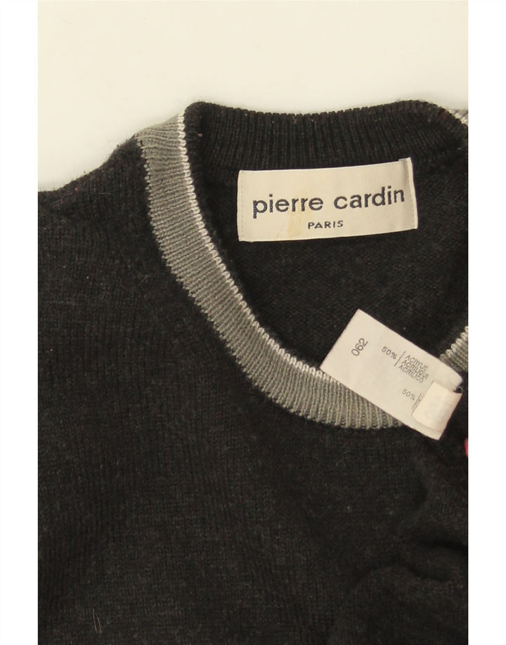 PIERRE CARDIN Ανδρικό πουλόβερ με λαιμόκοψη μεσαίου γκρι χρώματος