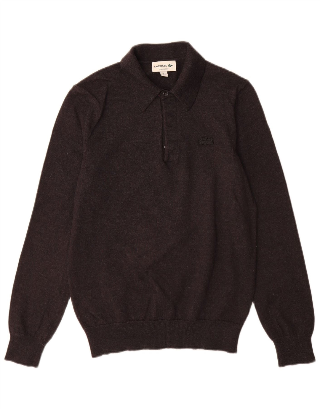 Ανδρικό πουλόβερ Lacoste Classic Fit Polo με λαιμό, μέγεθος 3, μικρό γκρι μαλλί