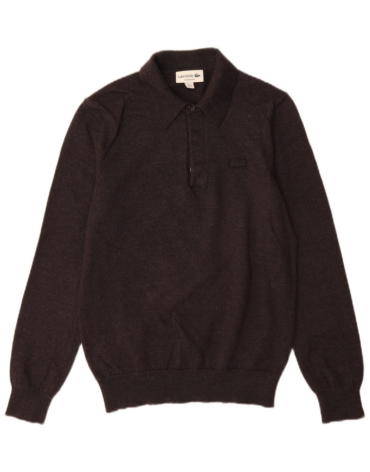 Ανδρικό πουλόβερ Lacoste Classic Fit Polo με λαιμό, μέγεθος 3, μικρό γκρι μαλλί