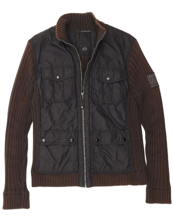 Calvin Klein Jeans Ανδρικό Μπουφάν UK 36 Small Brown Colourblock Nylon