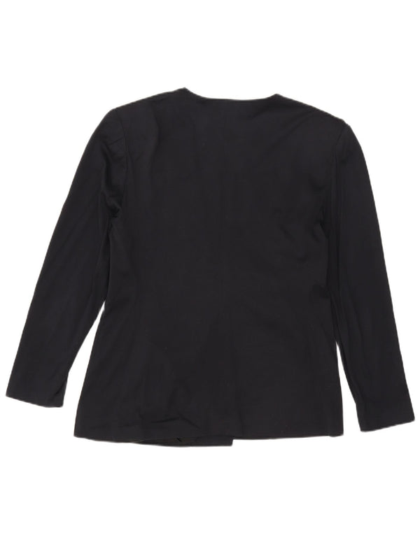 Luisa Spagnoli Womens Double Breasted Blazer Jacket IT 48 XL Navy Blue