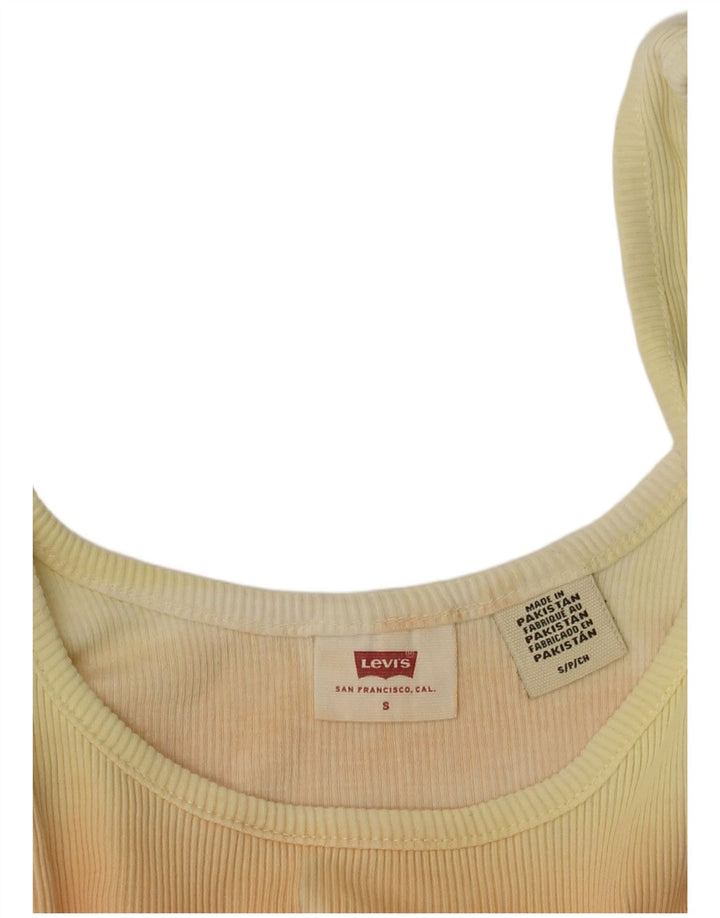 LEVI'S Γυναικείο γιλέκο Crop UK 8 Μικρό κίτρινο ριγέ