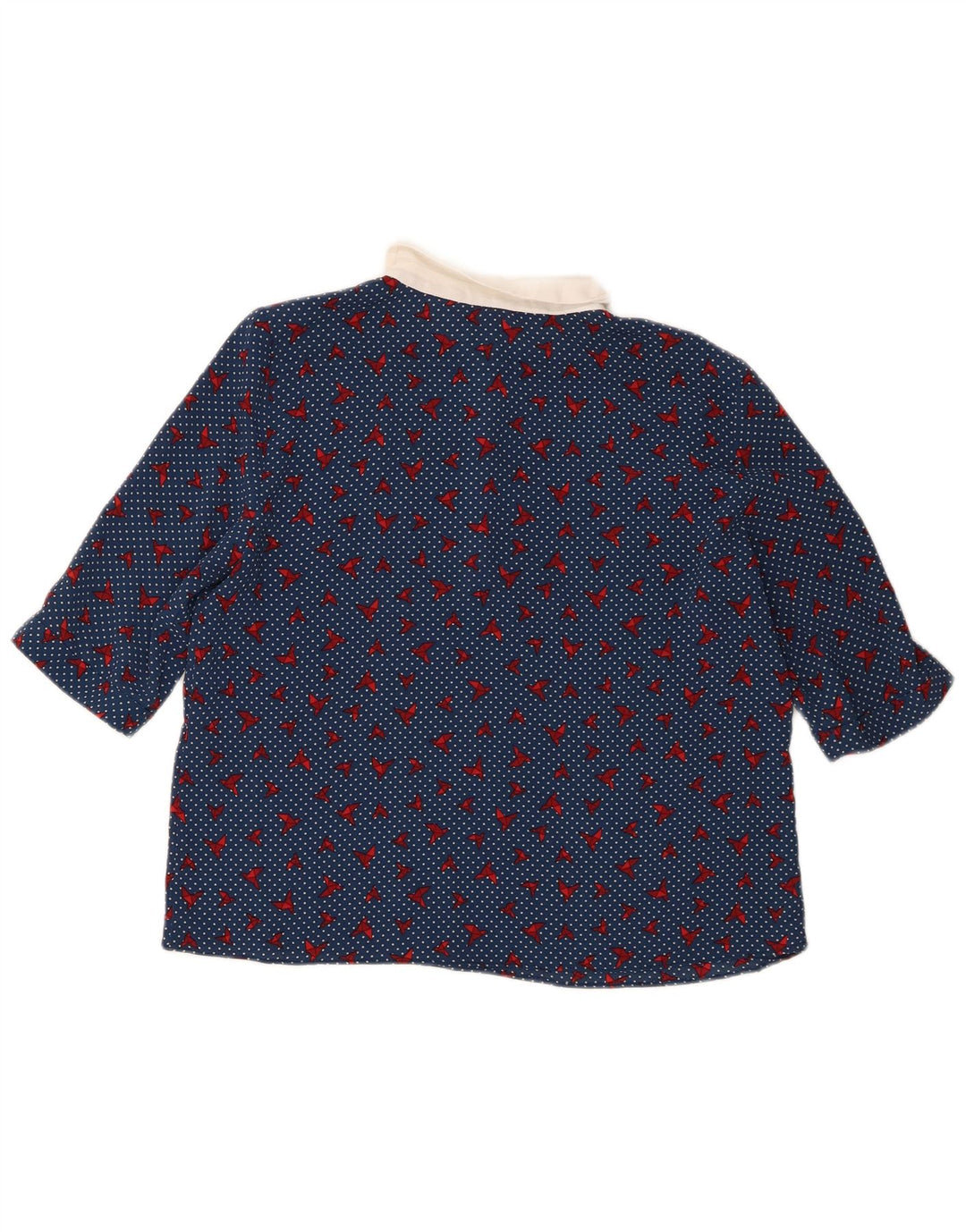Zara Γυναικεία Μπλούζα Trafaluc Τοπ UK 14 Medium Blue Spotted Polyester