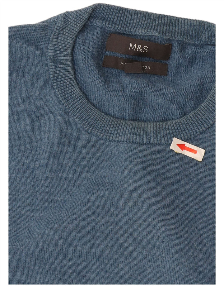 Marks & Spencer Ανδρικό πουλόβερ με λαιμόκοψη, μεσαίο βαμβακερό