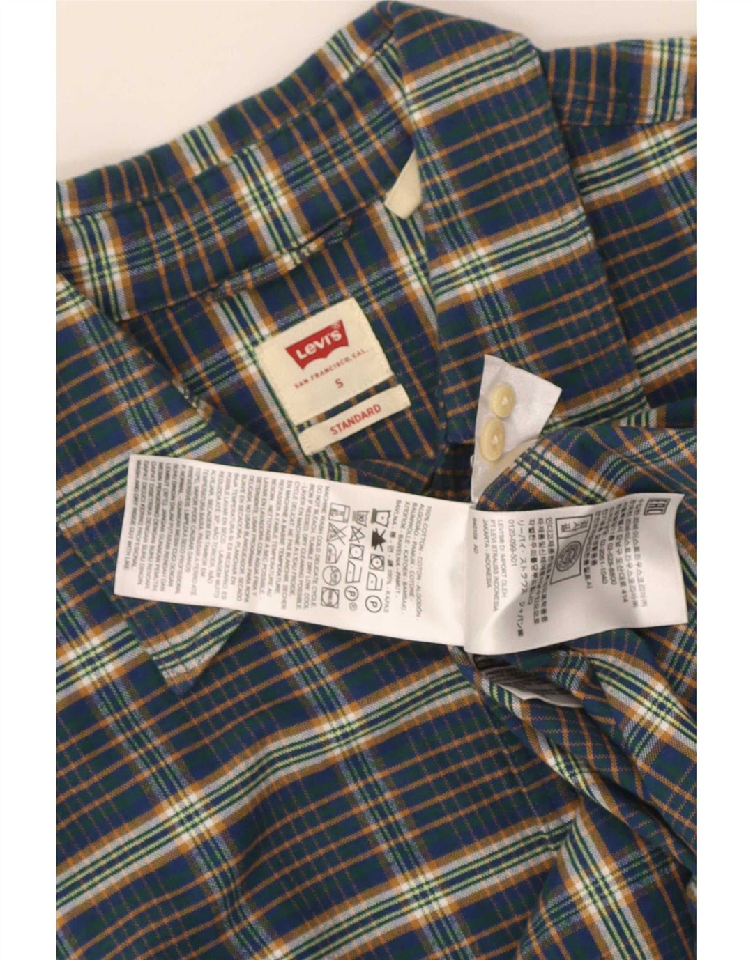 Ανδρικό πουκάμισο Levi's Standard Small Navy Blue Check Cotton