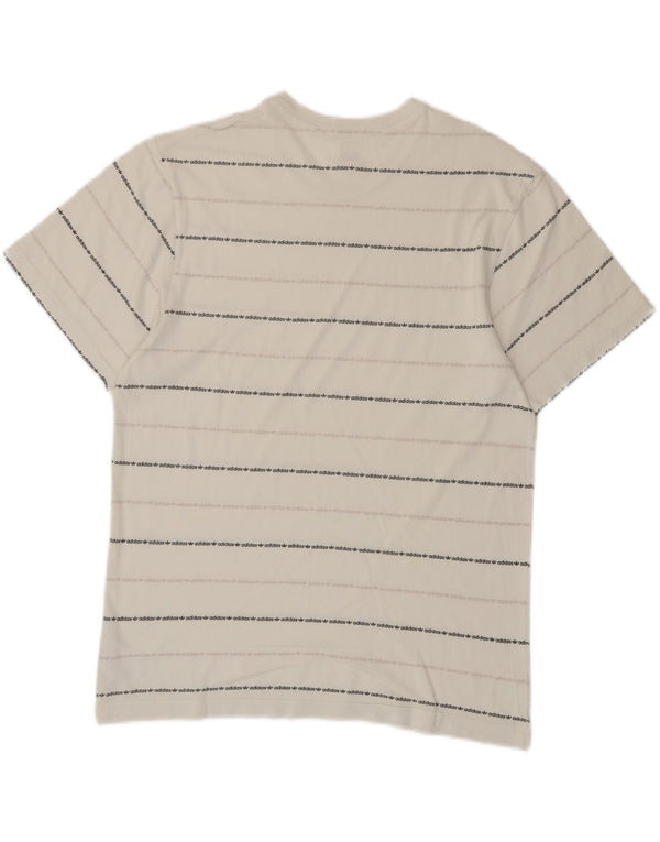 Ανδρικό γραφικό T-Shirt Adidas Top μεγάλο λευκό ριγέ βαμβακερό