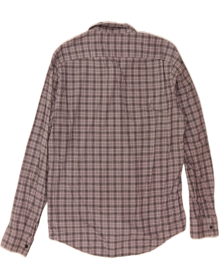 MICHAEL KORS Mens Tailored Fit Flannel Shirt Small Grey Check Cotton Vintage Michael Kors and Second-Hand Michael Kors from Messina Hembry 