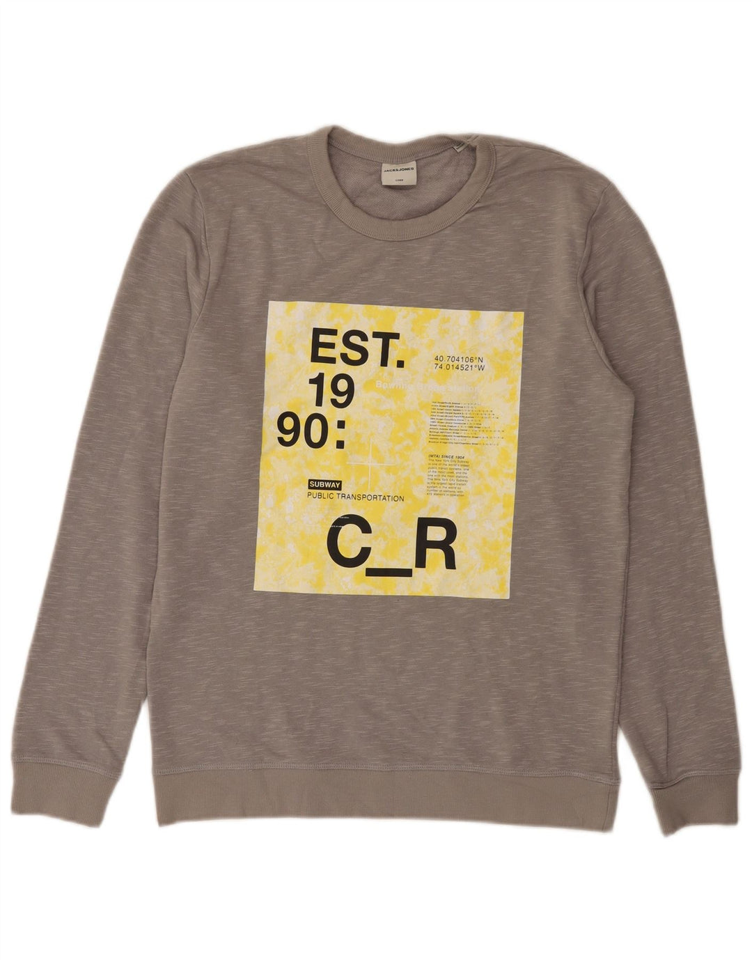 Ανδρικό γραφικό φούτερ Jack & Jones Jumper Medium Grey Flecked