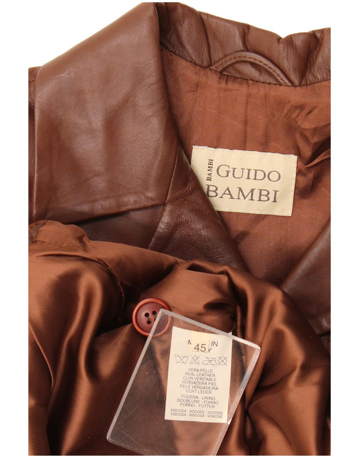 Vintage Γυναικείο Δερμάτινο Μπουφάν IT 45 Medium Burgundy Leather