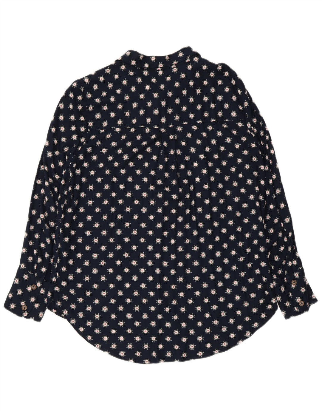 Marks & Spencer Γυναικείο πουκάμισο μπλούζα UK 12 Medium Navy Blue Floral Viscose