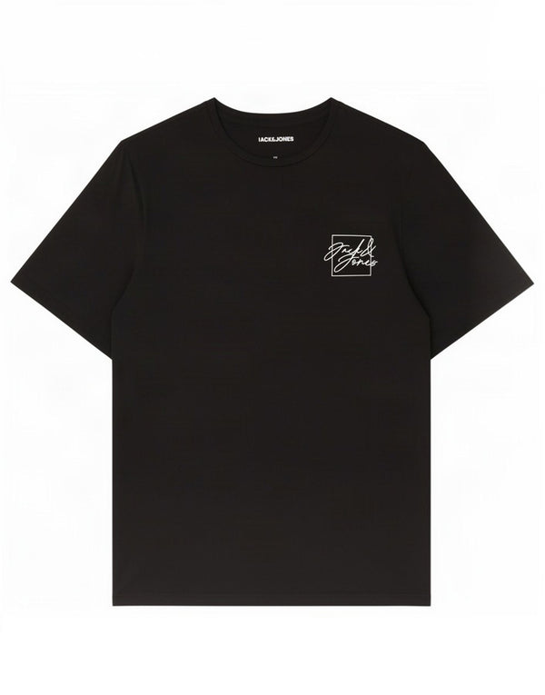 Jack & Jones Ανδρικό γραφικό T-Shirt Top Μεσαίο μαύρο βαμβακερό