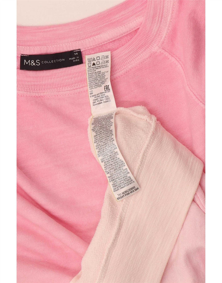 Marks & Spencer Γυναικεία φούτερ Jumper UK 14 Large Pink Colourblock