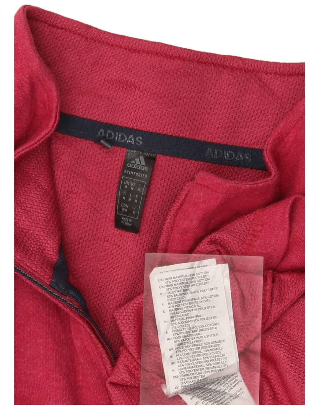 Ανδρική φόρμα πουλόβερ με φερμουάρ ADIDAS Top Μεσαίο ροζ βαμβακερό