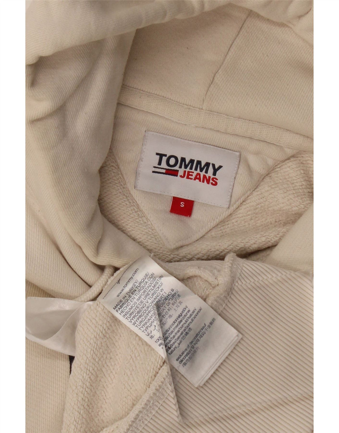 Tommy Hilfiger Ανδρικό γραφικό μπλουζάκι με κουκούλα, μικρό σε λευκό βαμβακερό