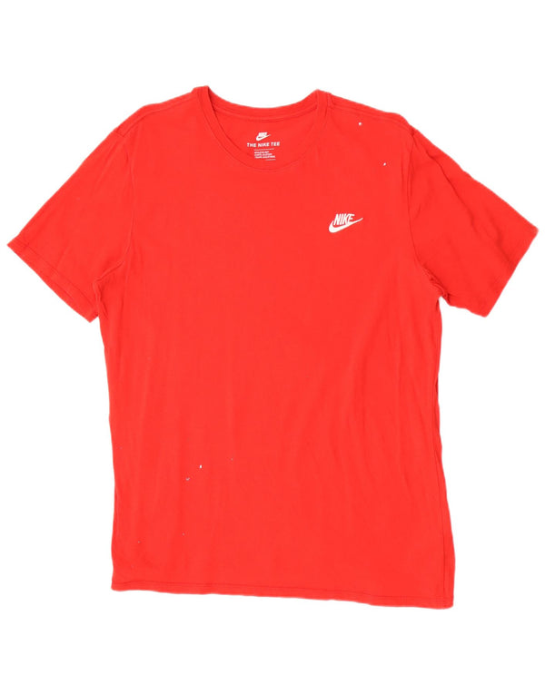 Ανδρικό T-Shirt Nike με κούρεμα, μεγάλο κόκκινο βαμβακερό