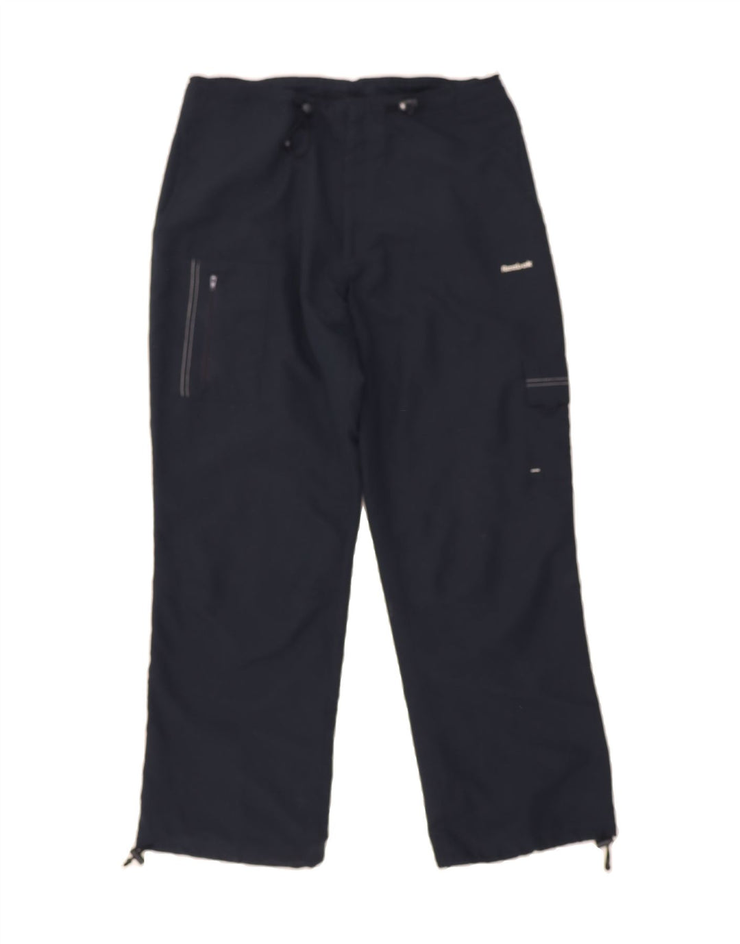 REEBOK Womens Cargo Tracksuit Trousers UK 16 Large Navy Blue Polyester Vintage Reebok and Second-Hand Reebok from Messina Hembry 